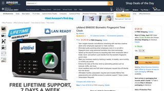 Amazon.com : uAttend BN6000 Biometric Fingerprint Time Clock ...