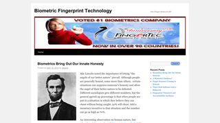 Biometric Fingerprint Technology | One Finger Solves It All!