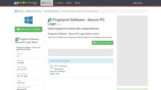 Fingerprint Software - Secure PC Login Download and Install | Windows