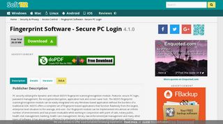 Fingerprint Software - Secure PC Login Free Download