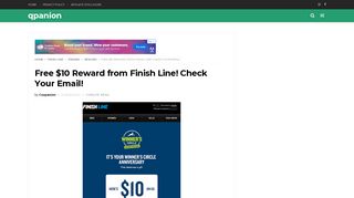 Free $10 Reward from Finish Line! Check Your Email! - qpanion