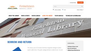Borrow and Return - Finkelstein Memorial Library