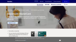 Stockmann MasterCard - Personal | Nordea.fi