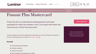 Finnair Plus Mastercard | Luminor