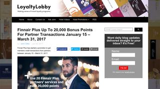 Finnair Plus Up To 20,000 Bonus Points For Partner Transactions ...