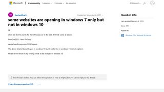some websites are opening in windows 7 only but not in windows 10 ...