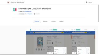 Finomena EMI Calculator extension - Google Chrome