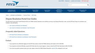 Dispute Resolution Portal User Guides | FINRA.org