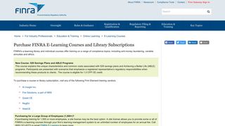 Purchase FINRA E-Learning Courses and Library Subscriptions ...