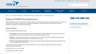 Features of FINRA E-Learning Courses | FINRA.org