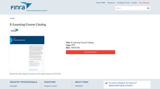 E-Learning Course Catalog | FINRA.org