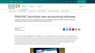 FINSYNC launches new accounting software - PR Newswire