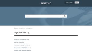 Sign In & Set Up – FINSYNC