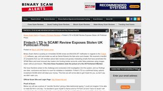 Fintech LTD is SCAM! Review Exposes Stolen UK Politician Photo ...