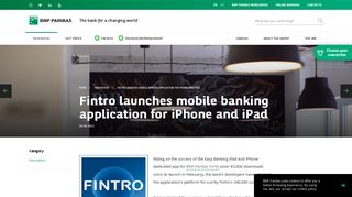 Fintro launches mobile banking application for iPhone and iPad - BNP ...