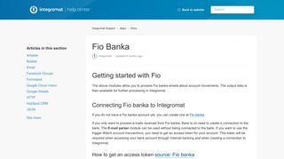 Fio Banka – Integromat Support