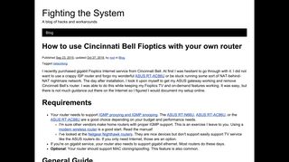 How to use Cincinnati Bell Fioptics with your own router