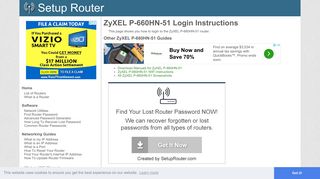 Login to ZyXEL P-660HN-51 Router - SetupRouter