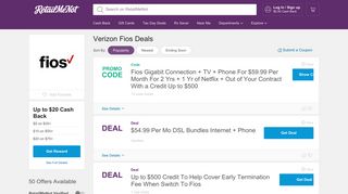 Verizon Fios Deals + $20 Cash Back 2019 - RetailMeNot