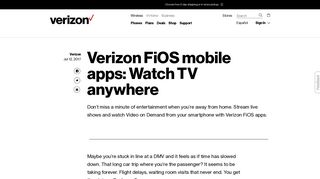 Verizon FiOS mobile apps: Watch TV anywhere | Verizon Wireless
