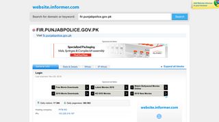 fir.punjabpolice.gov.pk at Website Informer. Login. Visit Fir Punjabpolice.