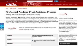 FireRescue1 Academy Grant Assistance Program - Fire Grants Help