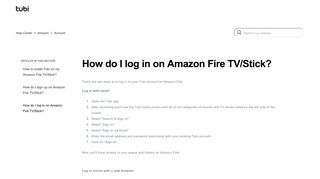How do I log in on Amazon Fire TV/Stick? – Help Center
