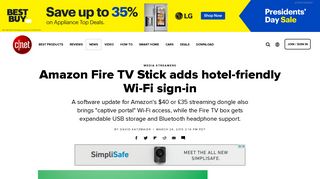 Amazon Fire TV Stick adds hotel-friendly Wi-Fi sign-in - CNET