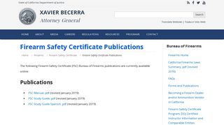 Firearm Safety Certificate Publications | State of California ...