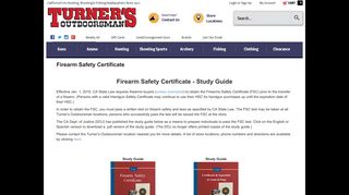 Firearm Safety Certificate | Turner's Outdoorsman