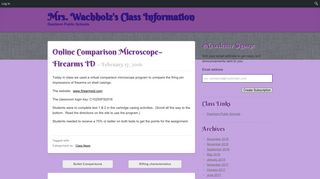 Online Comparison Microscope–Firearms ID - iBlog Teacher Websites