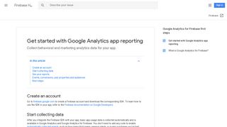 Get started with Google Analytics app reporting - Firebase Help