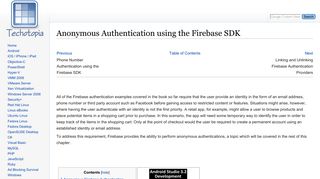 Anonymous Authentication using the Firebase SDK - Techotopia