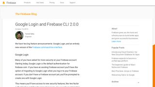 The Firebase Blog: Google Login and Firebase CLI 2.0.0