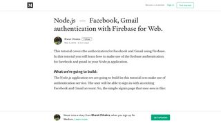 Node.js — Facebook, Gmail authentication with Firebase for Web.