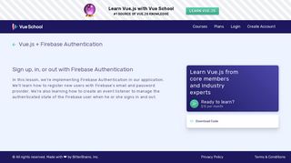 Sign up, in, or out with Firebase Authentication - A Vue.js Lesson...