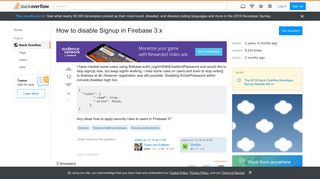 How to disable Signup in Firebase 3.x - Stack Overflow