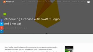 Introducing Firebase with Swift 3: Login and Sign Up | AppCoda
