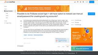 Possible to do Firebase social login + still have option to instead use ...