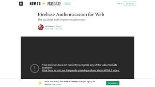 Firebase Authentication for Web – How To Firebase