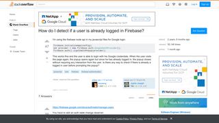 How do I detect if a user is already logged in Firebase? - Stack ...