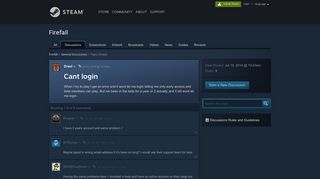 Cant login :: Firefall General Discussions - Steam Community