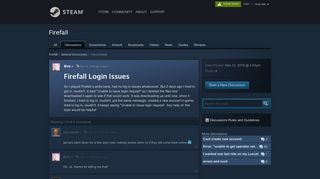 Firefall Login Issues :: Firefall General Discussions - Steam Community