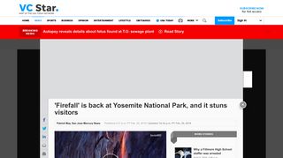 'Firefall' is back at Yosemite, and it stuns visitors - Ventura County Star