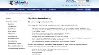 Online Banking Sign Up - Firefighters First Credit Union