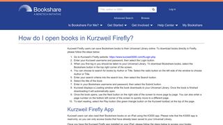 How do I open books in Kurzweil Firefly? | Bookshare