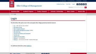 Login | Eller College of Management