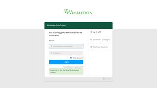 Forgotten your password? - Login - Wimbledon High School