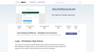 Whs.fireflycloud.net website. Login - Wimbledon High School.