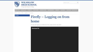 Firefly - Logging on from home | Wilmslow High School
